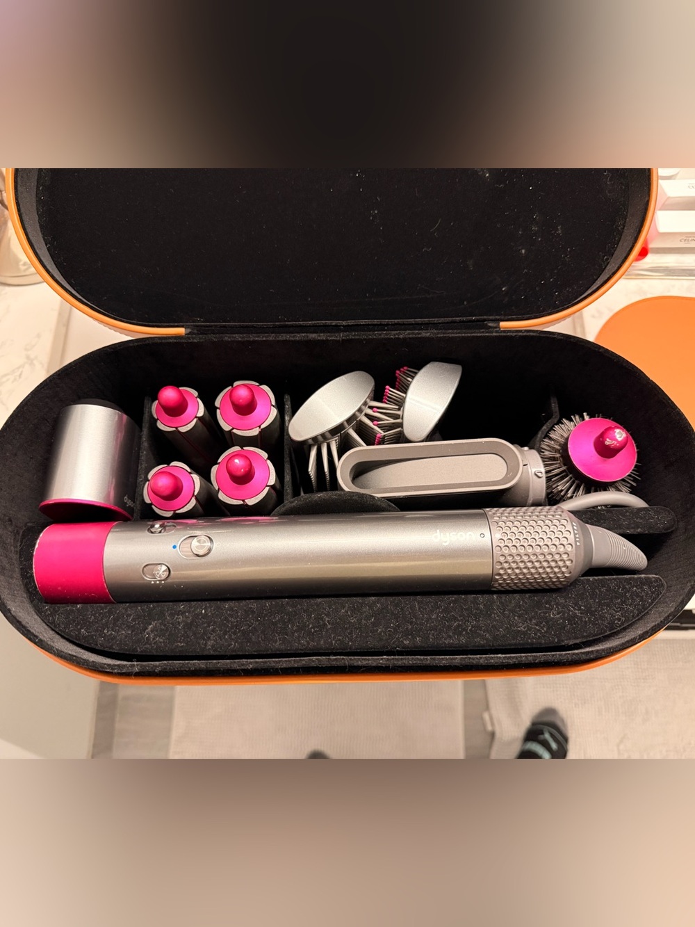 Dyson Silver Multi-Styler with Bright Pink Tips